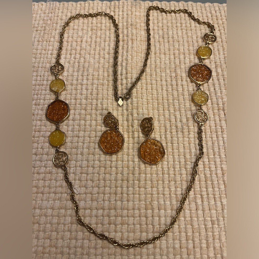 Vintage Boho Necklace and Earring Set
